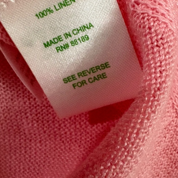 LILLY PULITZER SWEATER Alana Sweater Pink Linen Boatneck Long Sleeve Sz Large - Picture 7 of 7